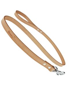 Smycz dla psa prosta Champion skórzana - 1,2 m x 1,8 cm - Naturalny