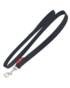 Smycz dla psa prosta Champion taśmowa wzmocniona - 1,2 m x 3 cm - Czarna