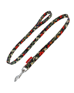 Smycz dla psa prosta Champion taśmowa nadruk - 1,2 m x 2,5 cm - Kwiaty