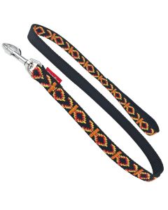Smycz dla psa prosta Champion taśmowa z wzorem - 120 x 2 cm - Czarna