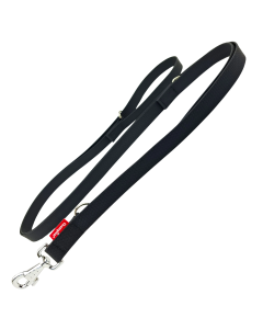 Smycz dla psa regulowana Champion gumowa - 3 m x 1,6 cm - Czarna