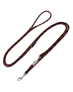 Smycz dla psa regulowana Champion linka - 5 m x 1 cm - Czarno-czerwona