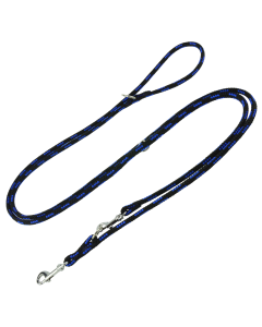 Smycz dla psa regulowana Champion linka - 2,4 m x 0,6 cm - Czarno-niebieska