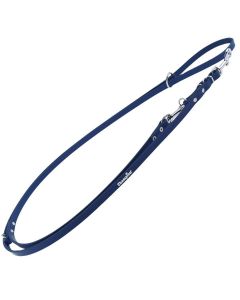 Smycz dla psa regulowana Champion skórzana - 2,2 m x 1,2 cm - Granatowa