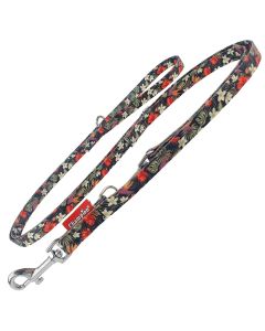 Smycz dla psa regulowana Champion taśmowa nadruk - 2,25 m x 2,5 cm - Kwiaty