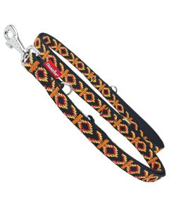 Smycz dla psa regulowana Champion taśmowa z wzorem - 240 x 2 cm - Czarna