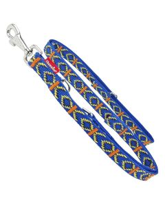 Smycz dla psa regulowana Champion taśmowa z wzorem - 240 x 2 cm - Niebieska