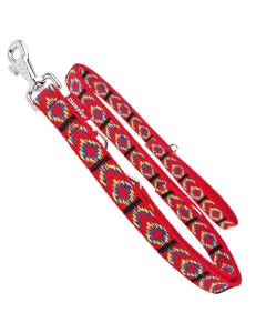 Smycz dla psa regulowana Champion taśmowa z wzorem - 240 x 2 cm - Czerwona