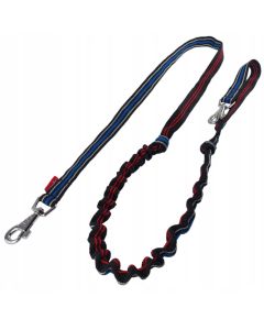 Smycz dla psa z amortyzatorem taśmowa do biegania - 185 x 2,5 cm - Tricolor