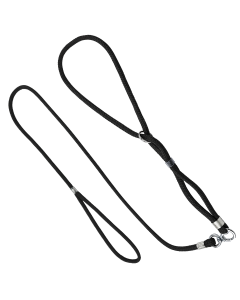 Smycz ringówka (wystawowa) Champion linka - 145 x 0,3 cm - Czarna