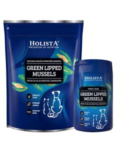 Sproszkowany małż nowozelandzki dla psa i kota Holista Green Lipped Mussels