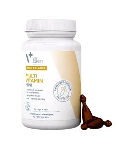 Vet Expert MultiVitamin 50 kaps. przód opakowania i kapsułki