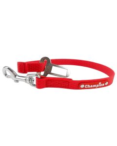 Zaczep smycz dla psa do pasów samochodowych gumowa 1,6 cm - Czerwony
