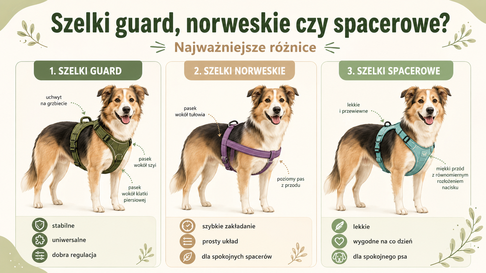Szelki guard, norweskie czy spacerowe - które wybrać?